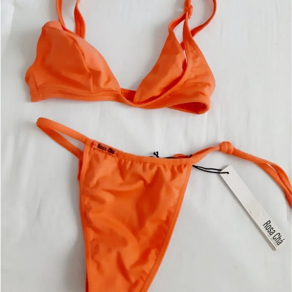 NWT Rosa Chá Amir Cut Out Brazilian Sexy Bikini Size S